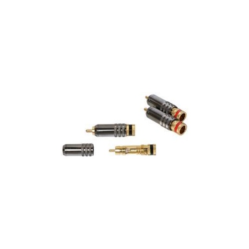 Professional Gold Plated RCA Locking Plugs (pack of 2 black)