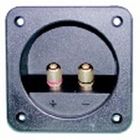 Gold plated banana/screw speaker terminals on mounting plate