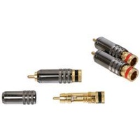 Professional Gold Plated RCA Locking Plugs (pack of 2 black)