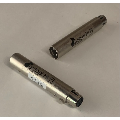 XLR balanced audio attenuators  10dB (pair)