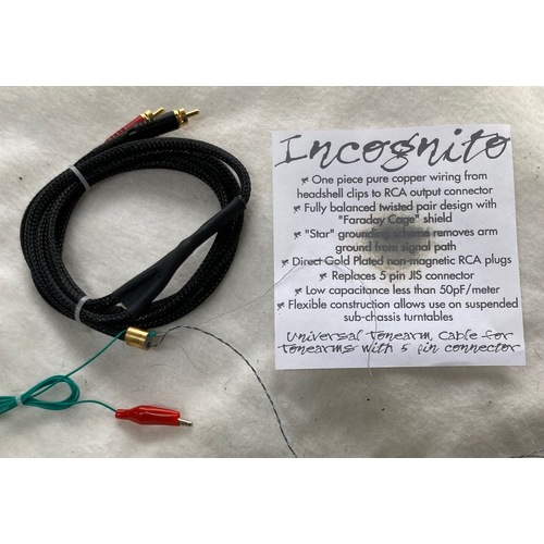 INCOGNITO Universal tonearm cable rewire kit - Cardas copper