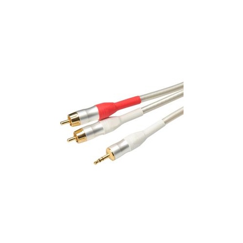 White Pearl 2xRCA to 3.5mm interconnects