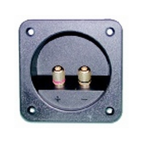 Gold plated banana/screw speaker terminals on mounting plate